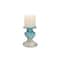 Hello Honey® 7'' Blue Distressed Terracotta Pillar Candle Holder